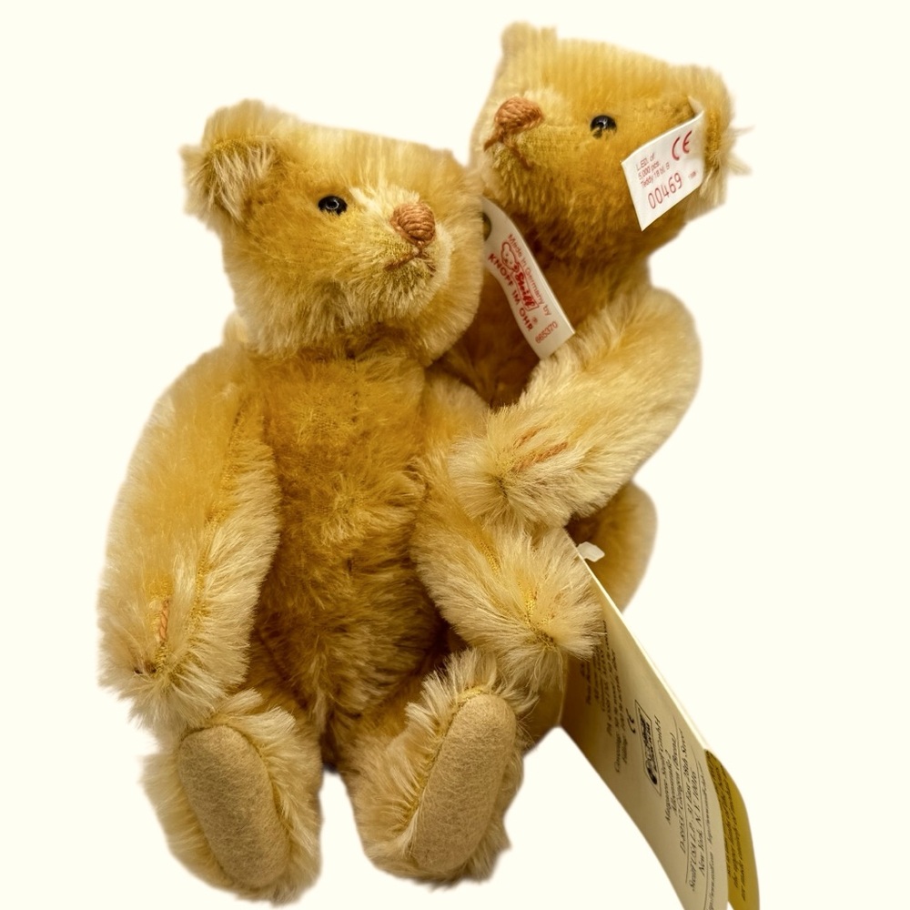 1998 STEIFF TWIN BEARS MARGARET STRONG MUSEUM 1905 REPLICA 665370 #02729 18cm 7"